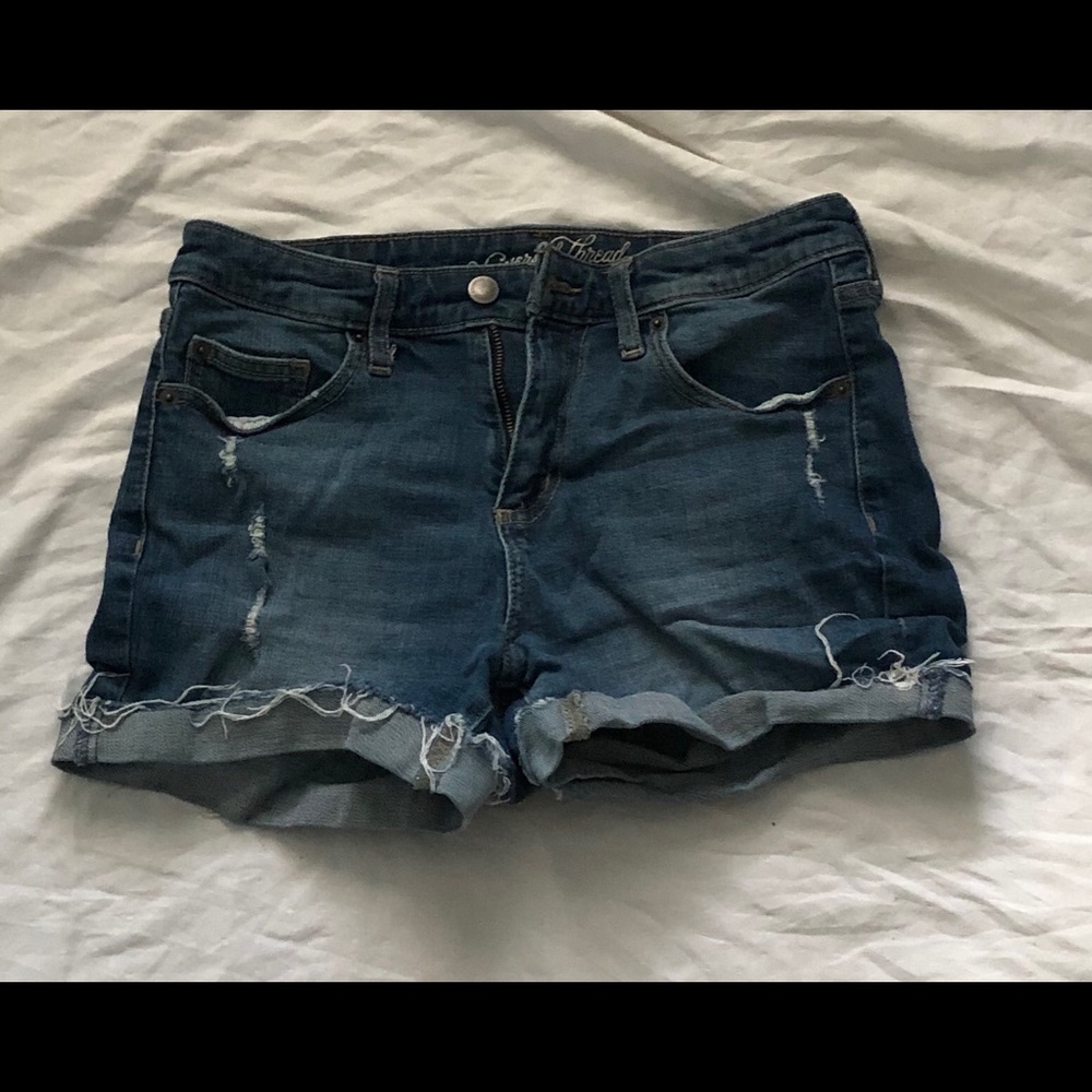 Blue Jean Ripped Shorts